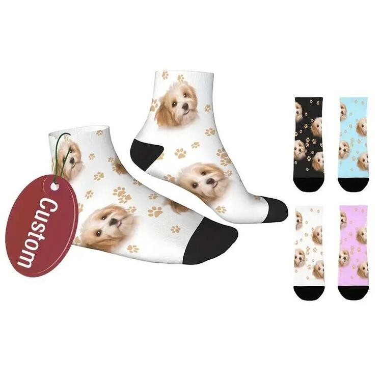 オーダーメイド プリント靴下 オリジナル靴下 カスタマイズされた写真付き ギフトソックス カスタムフェイスローカットアンクルソックス